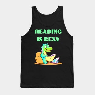 Funny Reading is Rexy Dinosaur Tank Top